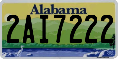 AL license plate 2AI7222