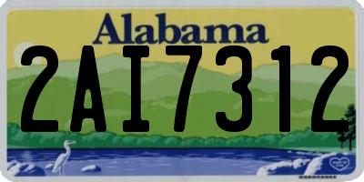 AL license plate 2AI7312