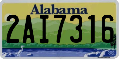 AL license plate 2AI7316