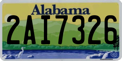 AL license plate 2AI7326