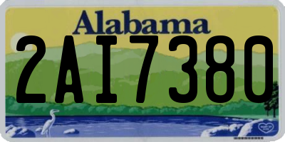 AL license plate 2AI7380