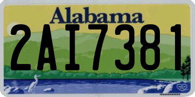 AL license plate 2AI7381