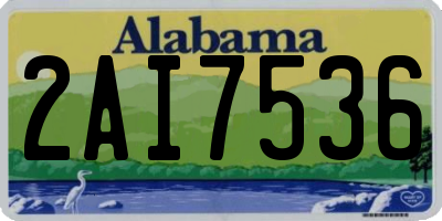 AL license plate 2AI7536