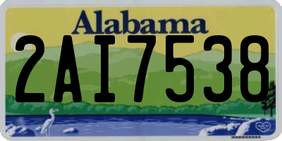 AL license plate 2AI7538