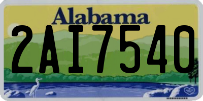 AL license plate 2AI7540