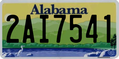 AL license plate 2AI7541