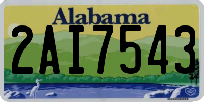 AL license plate 2AI7543