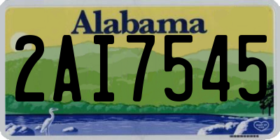 AL license plate 2AI7545