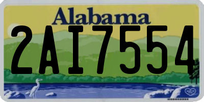 AL license plate 2AI7554