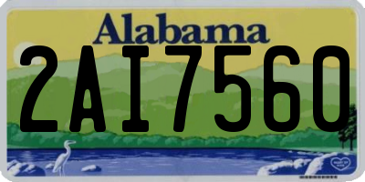 AL license plate 2AI7560