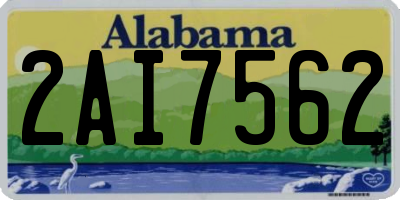 AL license plate 2AI7562