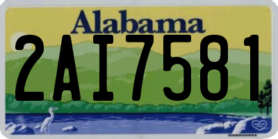 AL license plate 2AI7581