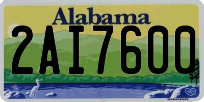 AL license plate 2AI7600