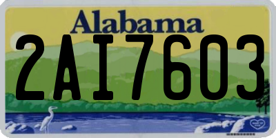 AL license plate 2AI7603
