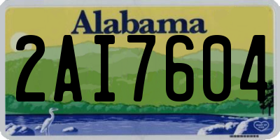 AL license plate 2AI7604