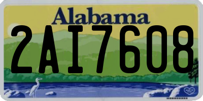 AL license plate 2AI7608