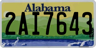 AL license plate 2AI7643