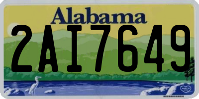 AL license plate 2AI7649
