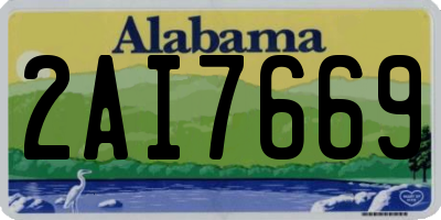 AL license plate 2AI7669
