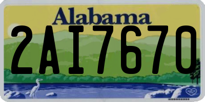 AL license plate 2AI7670