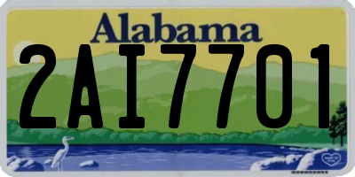 AL license plate 2AI7701