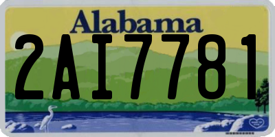 AL license plate 2AI7781