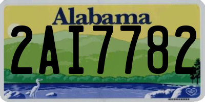 AL license plate 2AI7782
