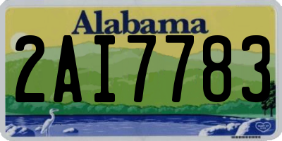 AL license plate 2AI7783