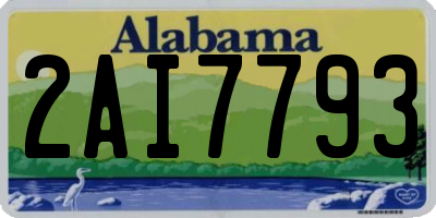 AL license plate 2AI7793