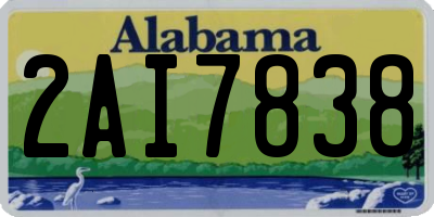 AL license plate 2AI7838