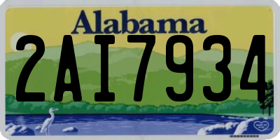 AL license plate 2AI7934