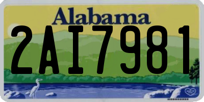 AL license plate 2AI7981