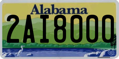 AL license plate 2AI8000