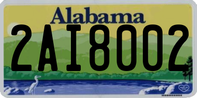 AL license plate 2AI8002