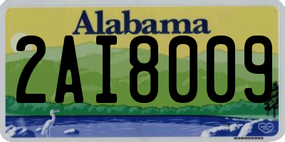 AL license plate 2AI8009