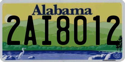 AL license plate 2AI8012
