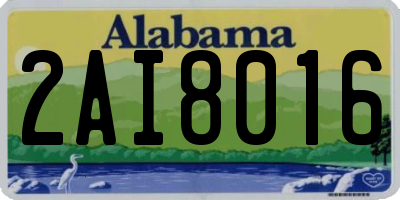 AL license plate 2AI8016