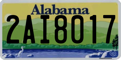 AL license plate 2AI8017