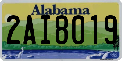 AL license plate 2AI8019