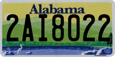 AL license plate 2AI8022