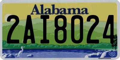 AL license plate 2AI8024