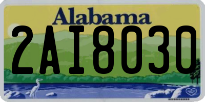 AL license plate 2AI8030