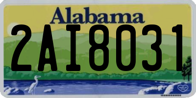 AL license plate 2AI8031