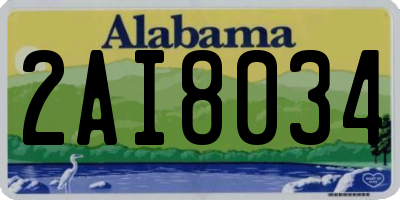 AL license plate 2AI8034