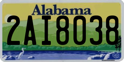 AL license plate 2AI8038