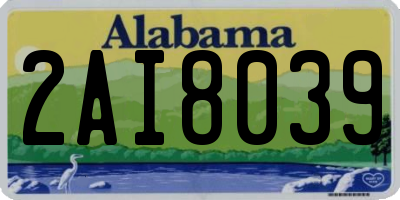 AL license plate 2AI8039