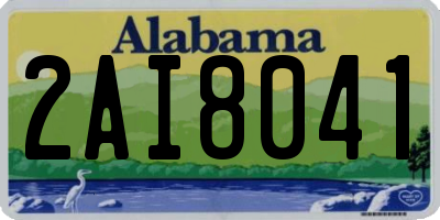 AL license plate 2AI8041
