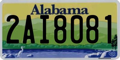AL license plate 2AI8081