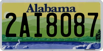 AL license plate 2AI8087