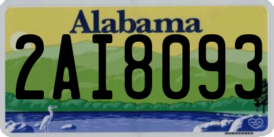 AL license plate 2AI8093